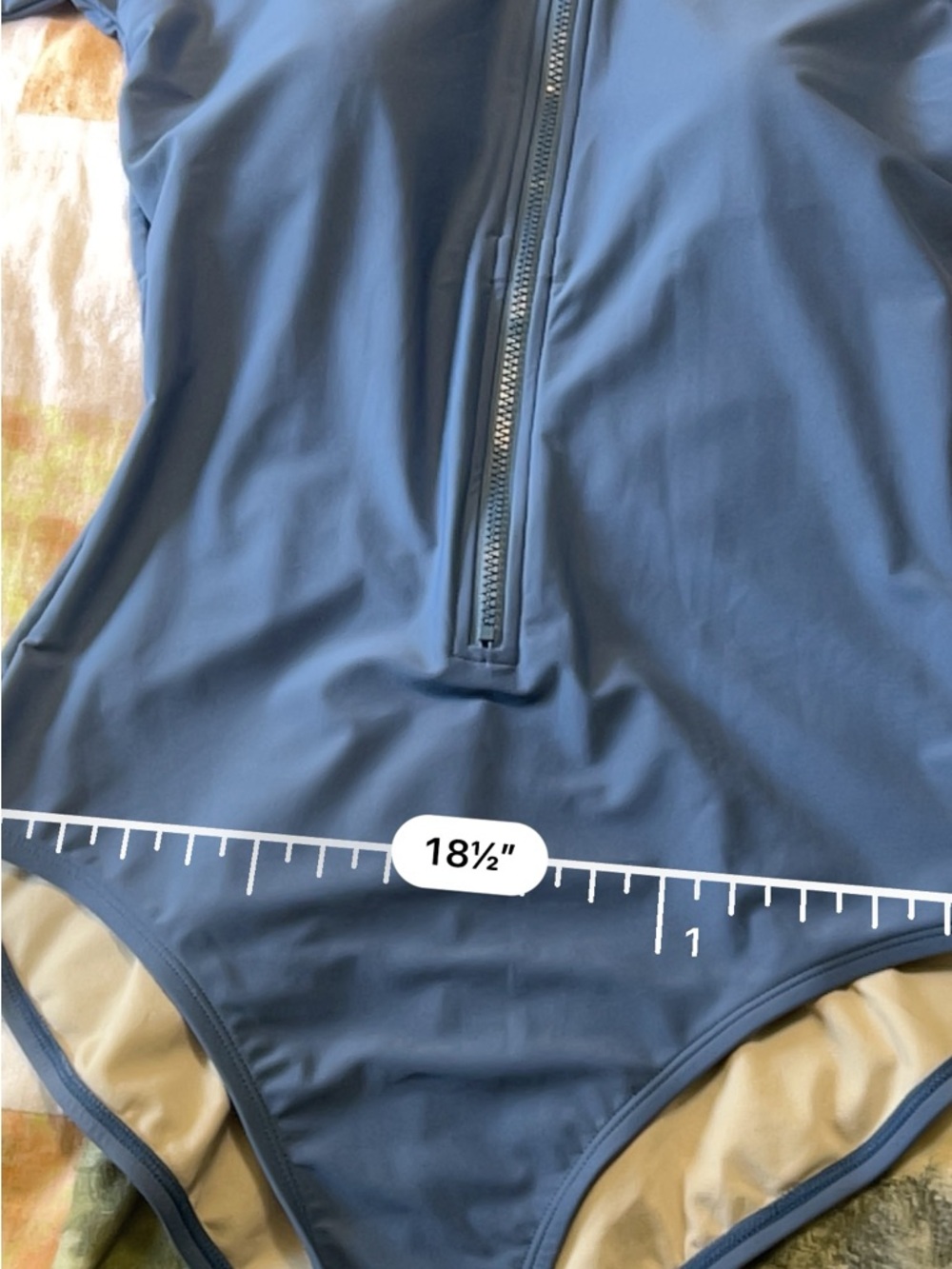 Kona Sol Light Blue Zip Front Women's Swimsuit L - Picture 9 of 11